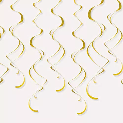Hängende Wirbel-Party-Dekorationen - 66 cm - Gold - 8er-Packung