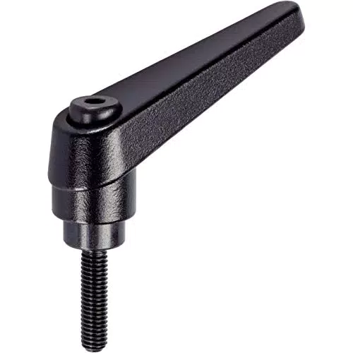 HALDER 24400.0684 Verstellbare Klemmhebel, Schwarz, d1=30 mm / d2=M16 / l1=80 mm