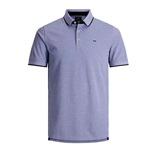 Herren Jack & Jones + Fit Polo Shirt JJEPAULOS Uni Sommer Hemd Kurz Arm Pique Cotton Big Size