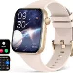 HOETEK Smartwatch Damen mit Telefonfunktion, 1, 95 Zoll Bluetooth Anrufe Smartwatch