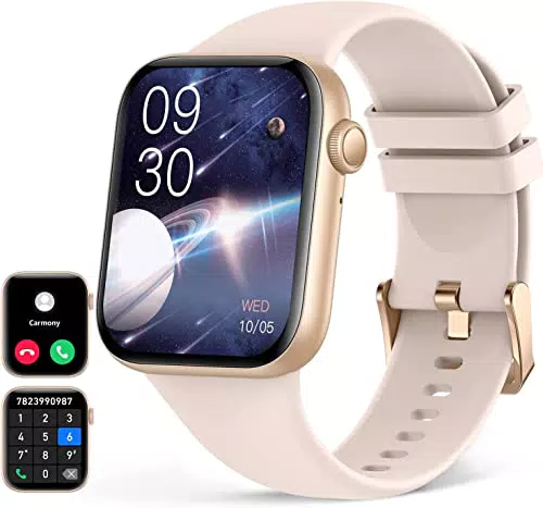 HOETEK Smartwatch Damen mit Telefonfunktion, 1, 95 Zoll Bluetooth Anrufe Smartwatch
