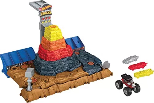 Hot Wheels Monster Trucks Arena Smashers Bone Shaker Spielset Ultimativer Schrottplatz“