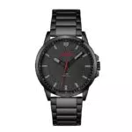 HUGO Analog Quarzuhr für Herren mit Schwarzes Edelstahlarmband - 1530187