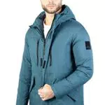 Jack & Jones Men's JCOBACH Parka, Orion Blue/Pattern:Melange