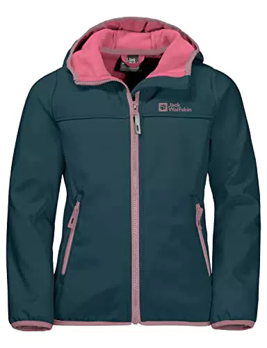 Jack Wolfskin FOURWINDS Jacket Kids Softshelljacke, Dark Blue/pink