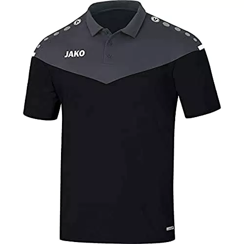 JAKO Herren Champ 2.0 Polo, Schwarz/Anthrazit, XL EU