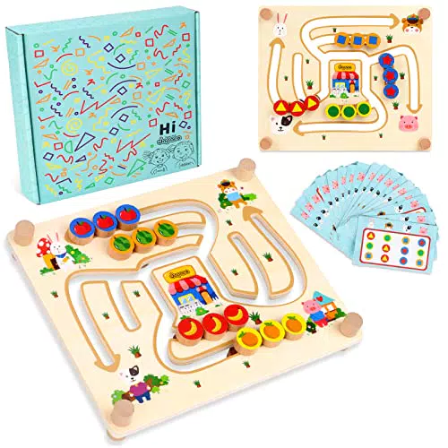 Japace Holz Spielzeug ab 3 Jahre, Holzpuzzle Sortierbox Montessori Logikspiele Lernspielzeug Brettspiele Pädagogisches Spielzeug Denkspiele Geschenk für 3 4 5 Jahren Kinder Jungen Mädchen