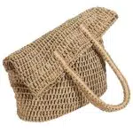 Jeesblsy Stroh Strandtasche Damen Schultertaschen, Groß Sommer Handtasche Böhmische Weben Tote Tasche Umhängetaschen mit Ledergriffe für Reisen Einkaufen und Urlaub