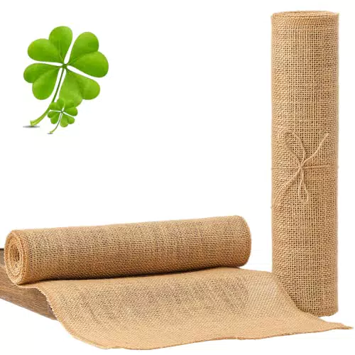 Jute Tischläufer Rolle 丨2 Stück, 30x275cm丨Natürlicher Burlap Läufer für rustikale Hochzeiten