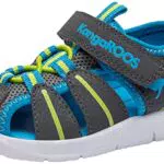 KangaROOS Unisex Kinder K-tiffy Sandale, Steel Grey/Lime