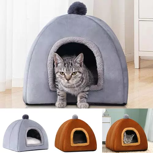 Katzenbetten für Hauskatzen, Kuschelhöhle für Katzen Kätzchen Hund