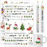 Kerzentattoos Weihnachten, Kerzen Tattoo Folie Farbe DIY Kerzensticker für Adventskerzen und Keramik A4 Bogen DIY Stickerbogen
