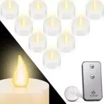 KESSER 10 LED Teelichter Mit Fernbedienung & Batterie Flackernd Flammenlos Warmweiss Elektrische Kerzen mit Flackerndem Licht