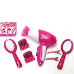 Klein Theo 5790 Barbie Frisier-Set I Zubehör und Accessoires im Barbie-Look I Inkl. Kinder-Föhn mit Kaltluftfunktion I Spielzeug für Kinder ab 3 Jahren