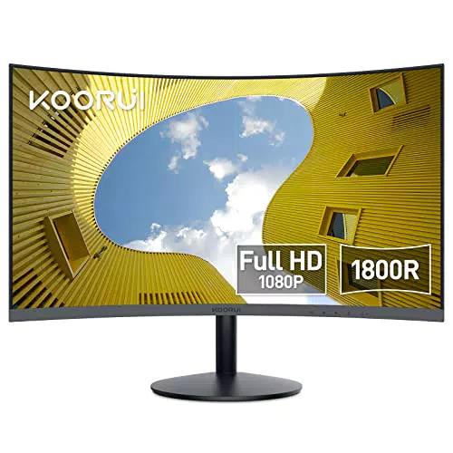 KOORUI Curved Monitor - 24 Zoll FHD Curved Computer Monitor