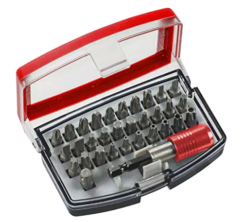kwb Bit-Set Bitbox mit Bithalter 32-teilig inkl. 44652 Zoll Sechskant-Schaft nach ISO 1173 und C 44626 Form