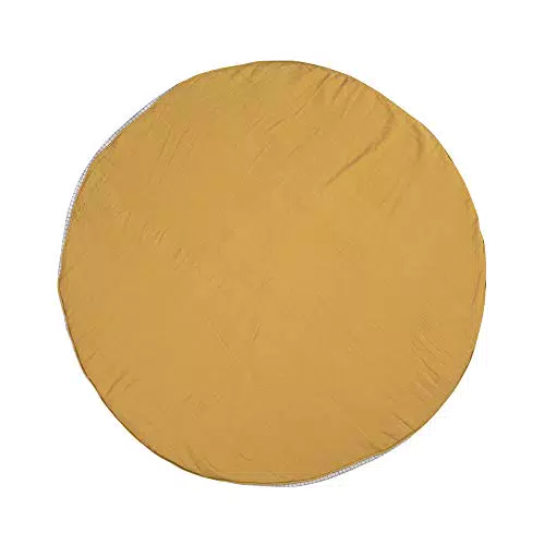 LÄSSIG Krabbel-und Spieldecke aus Muslin Bio-Baumwolle waschbar/Seat Cushion Muslin senfgelb