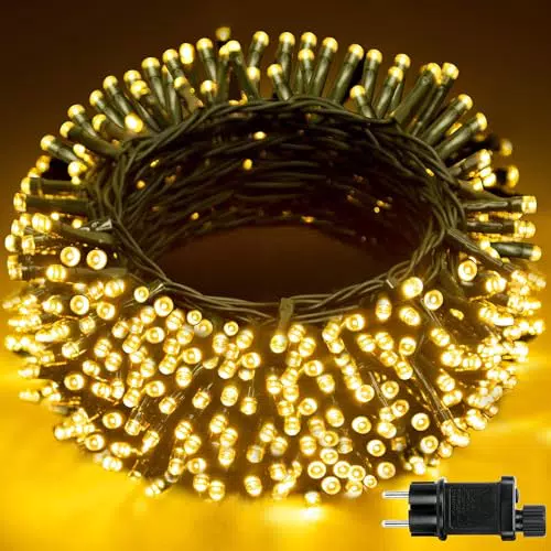 LEDYA 12M Cluster Lichterkette Außen Innen, 400led Warmweiß Weihnachtsbeleuchtung Strom mit 8 Modi und Speicherfunktion