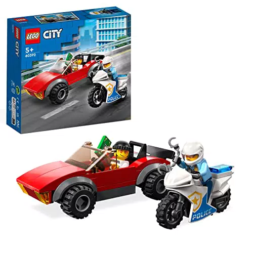 LEGO 60392 City Polizei Verfolgungsjagd mit Polizei-Motorrad Set