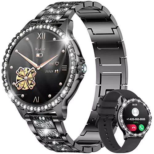 LIGE Smartwatch Damen, Smartwatch mit Telefonfunktion 1.32'' Zoll Voll Touchscreen Fitnessuhr Damen mit SpO2 Herzfrequenz Schlafmonitor