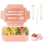 LUZOON Lunchbox Bento Box Brotdose Erwachsene 1400ml mit 3 FäChern für Kinder inkl. Besteck Jausenbox für Mikrowellen Und SpüLmaschinen