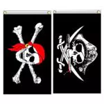 MAGICLULU 2 Stück Halloween-Gartenflagge Mit Totenkopf Lustiger Horror Gruselige Gartenflagge Totenkopf Knochen Piratenbanner Für Außen- Und Innendekoration
