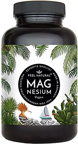 Magnesium Kapseln - 365 Stück . 664mg je Kapsel, davon 400mg ELEMENTARES Magnesium - höherer Gehalt als Magnesiumcitrat. Laborgeprüft