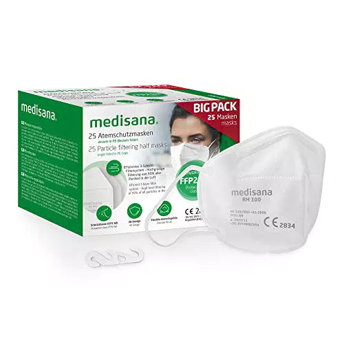 medisana FFP2 Atemschutzmaske Staubmaske Atemmaske, RM 100