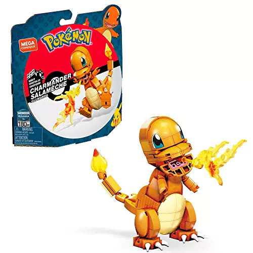 MEGA POKÉMON - detailgetreue und feuerspeiende Glumanda-Figur zum Zusammenbauen