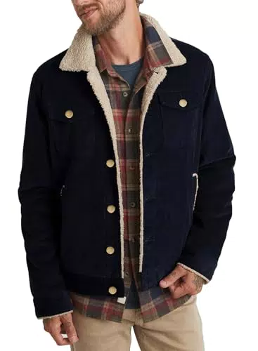 Meilicloth Jacke Herren Cordjacke Winter Outdoorjacke Mantel mit Fleece Cord Jacke Warm Gefüttert Herrenjacke Winterjacke Kurze Sweatjacke Männer Übergangsjacke Teddyfell Fleecejacke Blau M