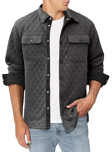 Meilicloth Mantel Herren Jacke Leichte Winterjacke Kruze Übergangsjacke Steppjacke Herren Outdoorjacke Dicker Jacket Winter Freizeitjacke Langarm Dünne Mantel Casual Sweatjacke Sportjacke Grau M