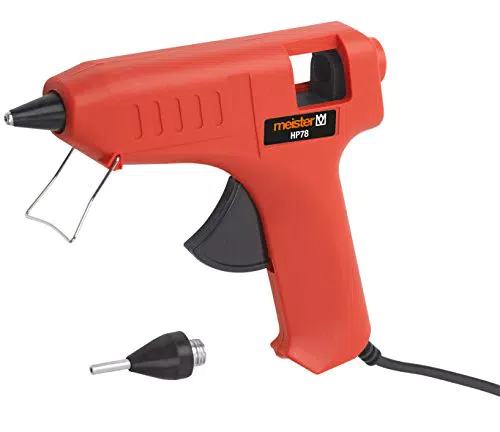 Meister Heißklebegerät 20 W, HP78 - Mit Präzisionsdüse - Schnelle Aufheizzeit - Inklusive Ø 11 mm Klebestifte / Heißklebepistole für DIY-Projekte & Bastelarbeiten / Klebepistole mit Patronen / 5414510