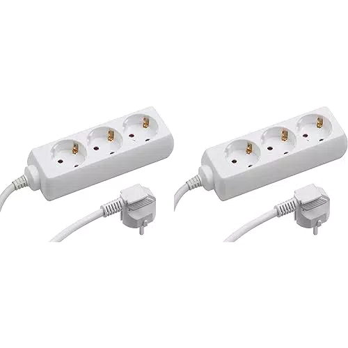 Meister Steckdosenleiste 3-Fach - 5 m Kabel - weiß - Kunststoffleitung - IP20 Innenbereich/Steckerleiste/Mehrfachsteckdose/Tischsteckdose/Tido 3-Fach / 7430250