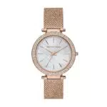 Michael Kors Damenuhr Darci, Dreizeigeruhrwerk, 39mm Rose Gold Edelstahlgehäuse mit Edelstahlarmband