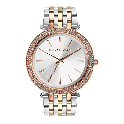 Michael Kors Damenuhr Darci, Dreizeigeruhrwerk, 39mm TriTone Edelstahlgehäuse mit Edelstahlarmband