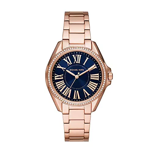 Michael Kors Damenuhr Kacie, Dreizeigeruhrwerk, 39mm Rose Gold Edelstahlgehäuse mit Edelstahlarmband