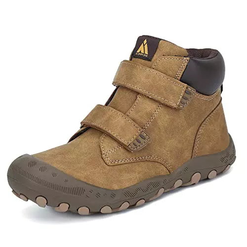 Mishansha Kinder Wanderschuhe Bequeme Sneaker Atmungsaktive Sport Outdoorschuhe Strapazierfähige Laufsohle Braun Gr.37