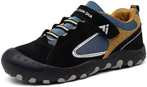 Mishansha Kinder Wanderschuhe Jungen Atmungsaktiv Trekkingschuhe Mädchen Straßenlaufschuhe Schwarz Gr.24