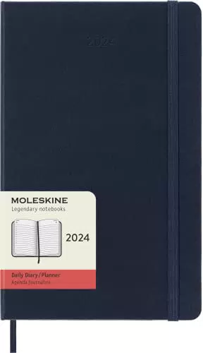 Moleskine Tagesplaner, 12 Monate 2024, Agenda 2024, Large 13x21