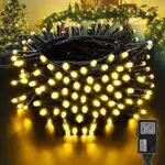 Moxled Lichterkette Weihnachtsbaum - 10M 100 LED Warmweiß Lichterkette Außen Strom mit Timer Speicherfunktion