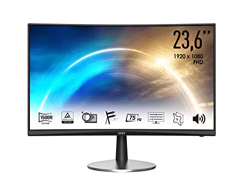 MSI PRO MP242CDE 60 cm 23.6 Zoll Curved Office LED Monitor Full-HD