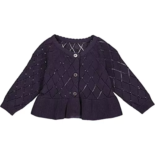 Müsli by Green Cotton Baby Girls Knit Frill Cardigan Sweater