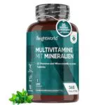 Multivitamin Tabletten - 365 Vegane Stück mit 25 Vitamine & Mineralien - A-Z - Immunsystem & Blutdruck - Nahrungsergänzungsmittel Frauen & Männer - Mineralstoffe Komplex - WeightWorld
