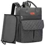 Myhozee Baby Wickelrucksack Multifunktional, Wickeltasche Rucksack Große Kapazität mit Wickelunterlage und Kinderwagengurte - Babytasche Reisetasche für Mama und Papa