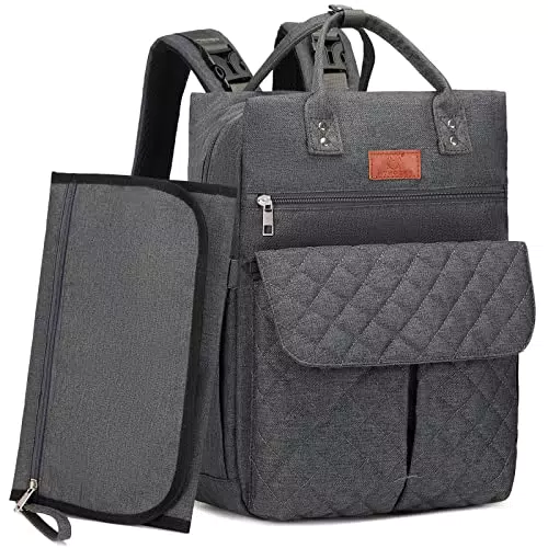 Myhozee Baby Wickelrucksack Multifunktional, Wickeltasche Rucksack Große Kapazität mit Wickelunterlage und Kinderwagengurte - Babytasche Reisetasche für Mama und Papa