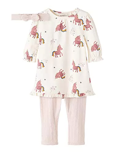 NAME IT Baby Girls NBFTANNA GIFTPACK Langarmshirt mit Hose und Stirnband