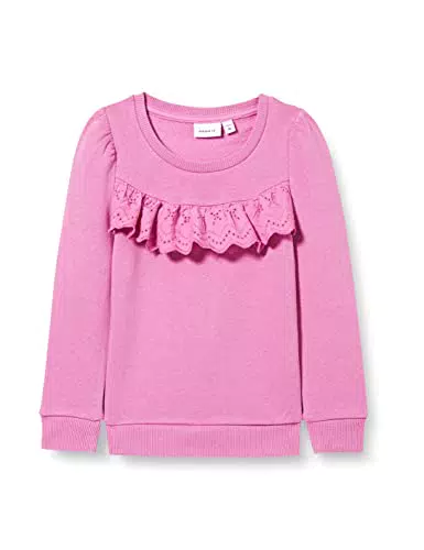 NAME IT Girl's NMFNOLLY LS Sweat BRU Camp Pullover, Spring Crocus