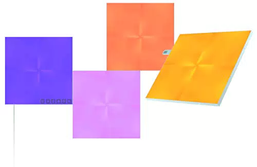 Nanoleaf Canvas Starter Kit, 4 LED RGBW Smarte Lichtquadrate - Modulare WLAN LED Panels