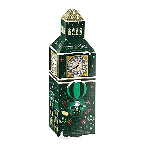 NESTLÉ AFTER EIGHT 3D-Adventskalender mit Pralinen mit dunkler sowie weißer Schokolade & Minzcremefüllung