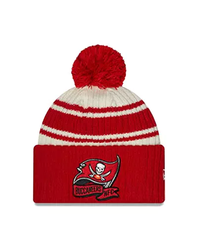 New Era Tampa Bay Buccaneers NFL 2022 Sideline Sport Knit Chrome White Red Beanie - One-Size